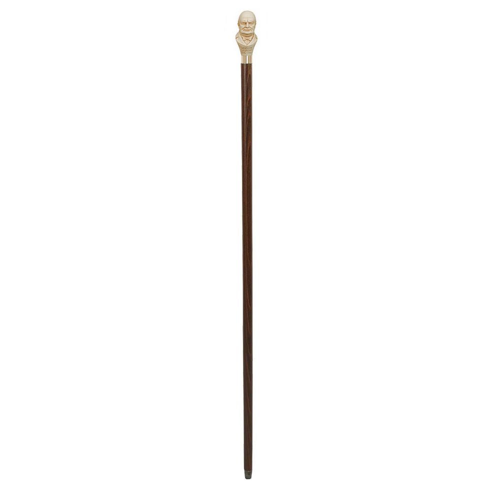 Unique Walking Stick in Brown Maple with Winston Churchill Knob - Walking Stick from Charles Buyers & Co Ltd at The Prince Webshop