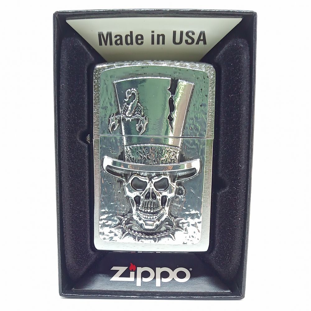 Zippo Lighter Skull Top Hat - Zippo Lighter from Zippo at The Prince Webshop